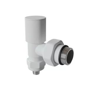 Radyatör Vanası 1/2 Pütürlü Beyaz Köşe Pex (Metal Volanlı 16*2mm Boru Bağl. Rakorlu)