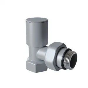 Radyatör Vanası 1/2 Pütürlü Gri Köşe (Metal Volanlı)