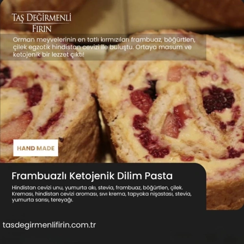 Ketojenik Frambuazlı Dilim Pasta