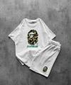 BAPE ŞORTLU TAKIM BEYAZ