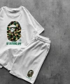 BAPE ŞORTLU TAKIM BEYAZ