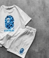 BAPE ŞORTLU TAKIM BEYAZ