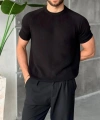 CASUAL TRİKO BİSİKLET YAKA SİYAH