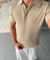 CASUAL TRİKO POLO YAKA BEJ