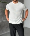 CASUAL TRİKO BİSİKLET YAKA BEYAZ