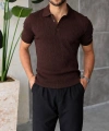 CASUAL TRİKO POLO YAKA KAHVE
