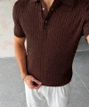CASUAL TRİKO POLO YAKA KAHVE