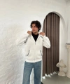 DİKİŞ DETAYLI HIRKA BEYAZ
