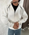 DİKİŞ DETAYLI HIRKA BEYAZ