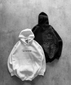 OFF THE SYSTEM BASKILI OVERSIZE KAPÜŞONLU SWEATSHIRT BEYAZ