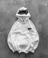 KAPÜŞON BASKILI OVERSIZE SWEATSHIRT BEYAZ
