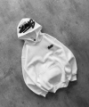 KAPÜŞON BASKILI OVERSIZE SWEATSHIRT BEYAZ