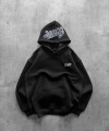 KAPÜŞON BASKILI OVERSIZE SWEATSHIRT SIYAH