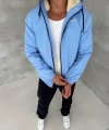 KAPÜŞONLU İÇİ PELUŞ MONT BEBE MAVİSİ