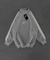 NKE FERMUARLI SWEATSHİRT GRİ
