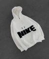 NKE OVERSİZE KAPÜŞONLU SWEATSHİRT BEYAZ