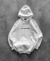 OFF THE SYSTEM BASKILI OVERSIZE KAPÜŞONLU SWEATSHIRT BEYAZ