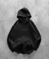 OFF THE SYSTEM BASKILI OVERSIZE KAPÜŞONLU SWEATSHIRT SİYAH