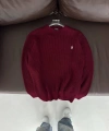 PLO Oversize Triko Örme Kazak Bordo