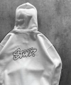 SIRT BASKILI OVERSIZE FERMUARLI HIRKA BEYAZ