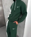 Yan Şeritli Oversize Eşofman Takımı Yeşil-Beyaz