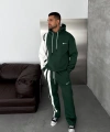Yan Şeritli Oversize Eşofman Takımı Yeşil-Beyaz