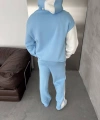 Yan Şeritli Oversize Eşofman Takımı Mavi-Beyaz