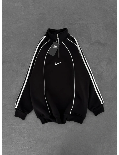 NKE FERMUARLI SWEATSHİRT SİYAH