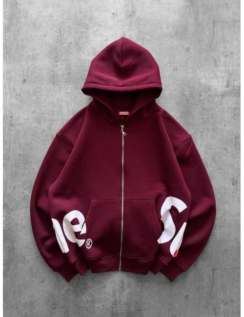 SUPREME OVERSİZE HIRKA BORDO