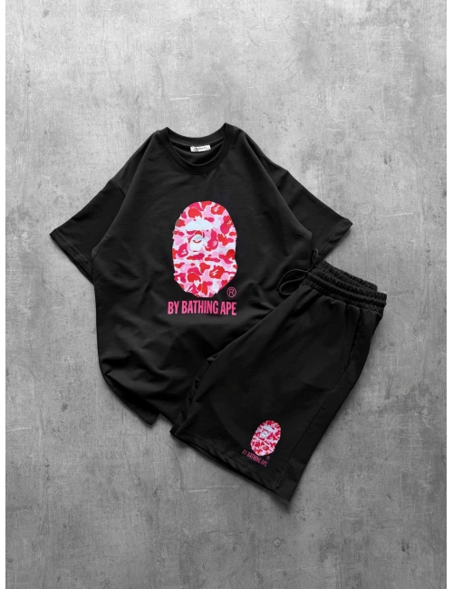 BAPE ŞORTLU TAKIM SİYAH