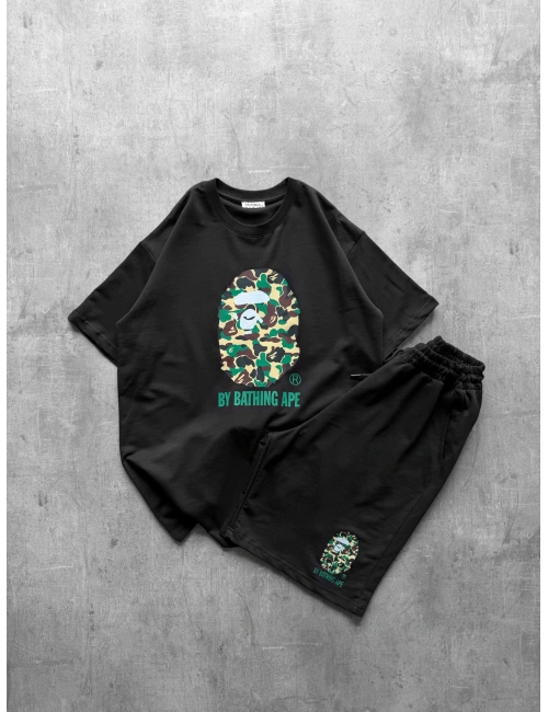 BAPE ŞORTLU TAKIM SİYAH