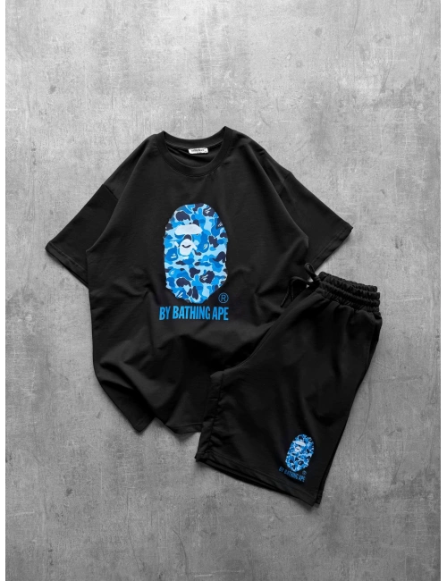 BAPE ŞORTLU TAKIM SİYAH