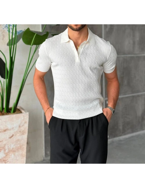 CASUAL TRİKO POLO YAKA BEBE BEYAZ