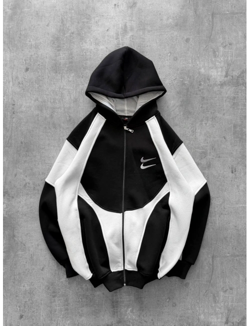 Double Logo Oversize Hırka Siyah
