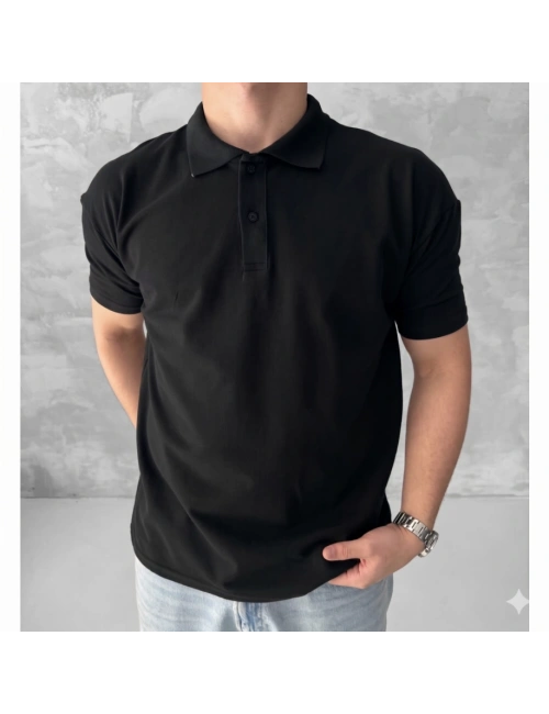 KOLLAR DAR KESİM POLO YAKA SİYAH