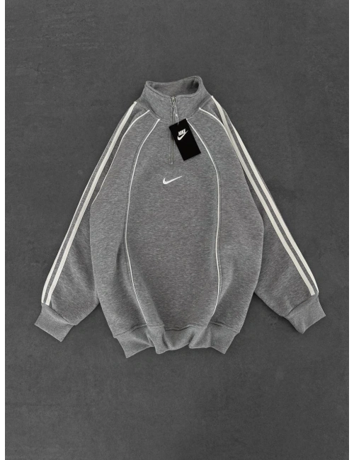 NKE FERMUARLI SWEATSHİRT GRİ