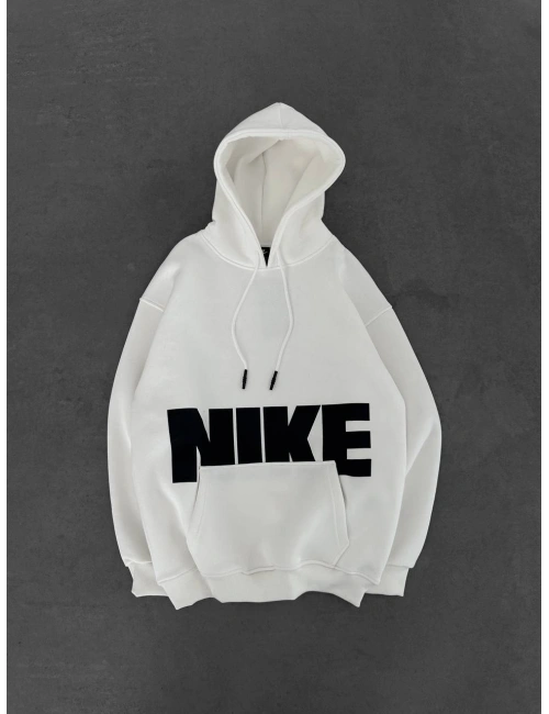 NKE OVERSİZE KAPÜŞONLU SWEATSHİRT BEYAZ