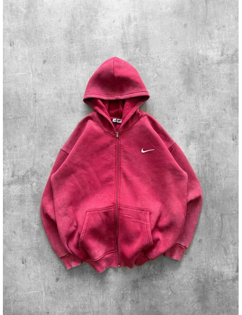YIKAMA EFEKTLI OVERSIZE FERMUARLI HIRKA BORDO