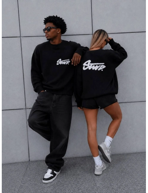 STW BİSİKLET YAKA SWEAT SİYAH