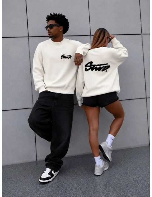 STW BİSİKLET YAKA SWEAT BEYAZ