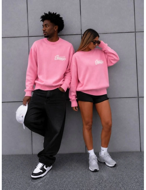 STW BİSİKLET YAKA SWEAT PEMBE