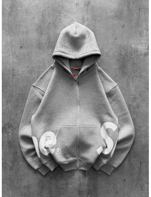 SUPREME OVERSİZE HIRKA GRİ