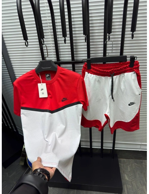 TECH FLEECE ŞORTLU TAKIM KIRMIZI BEYAZ