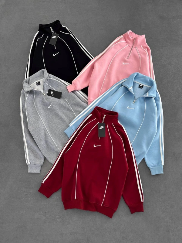 NKE FERMUARLI SWEATSHİRT KIRMIZI
