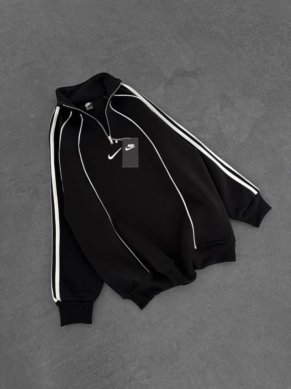 NKE FERMUARLI SWEATSHİRT SİYAH