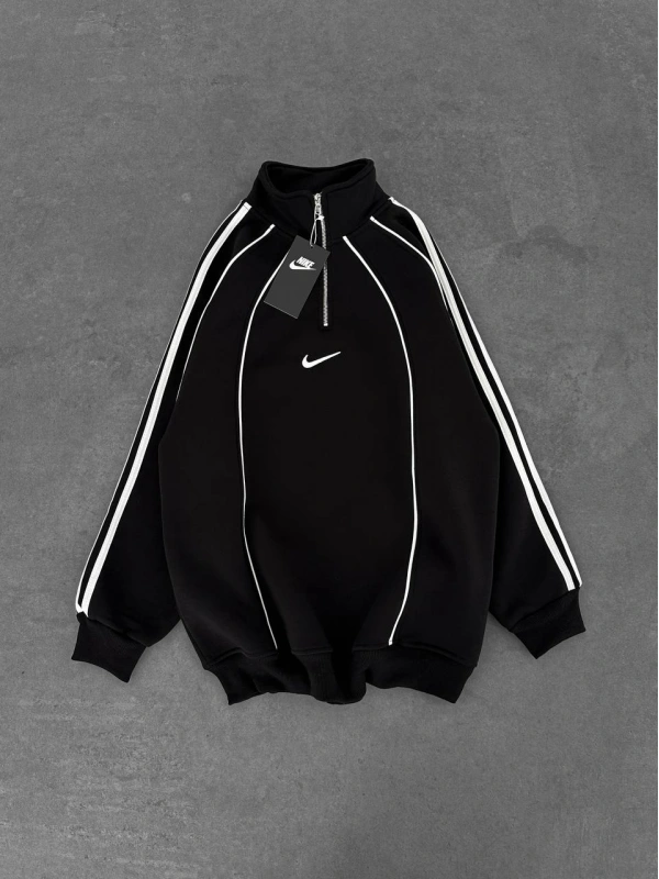 NKE FERMUARLI SWEATSHİRT SİYAH