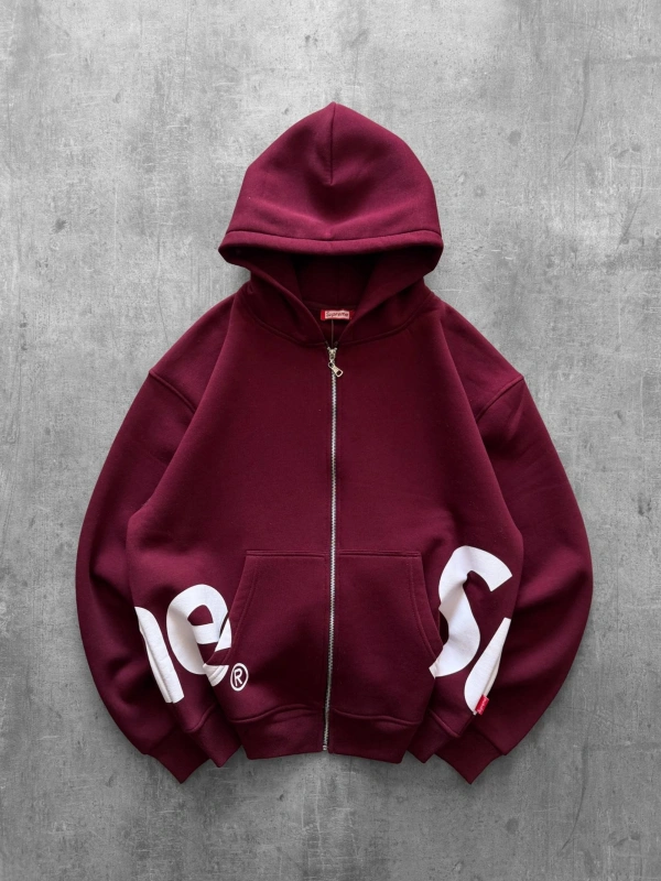 SUPREME OVERSİZE HIRKA BORDO