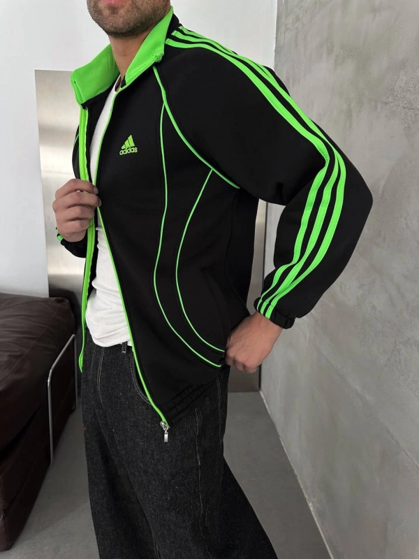 ADDS OVERSİZE HIRKA SİYAH YEŞİL