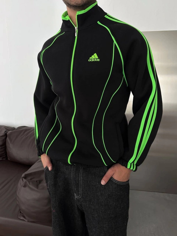 ADDS OVERSİZE HIRKA SİYAH YEŞİL