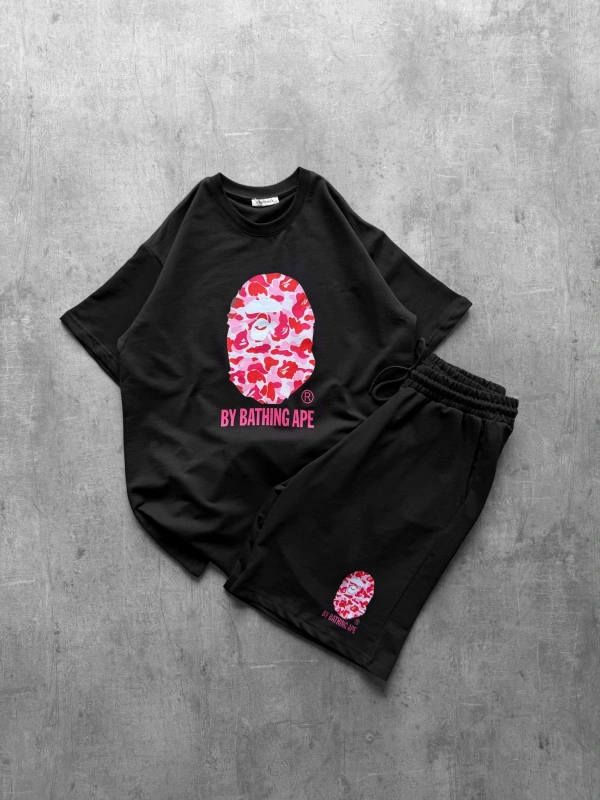 BAPE ŞORTLU TAKIM SİYAH